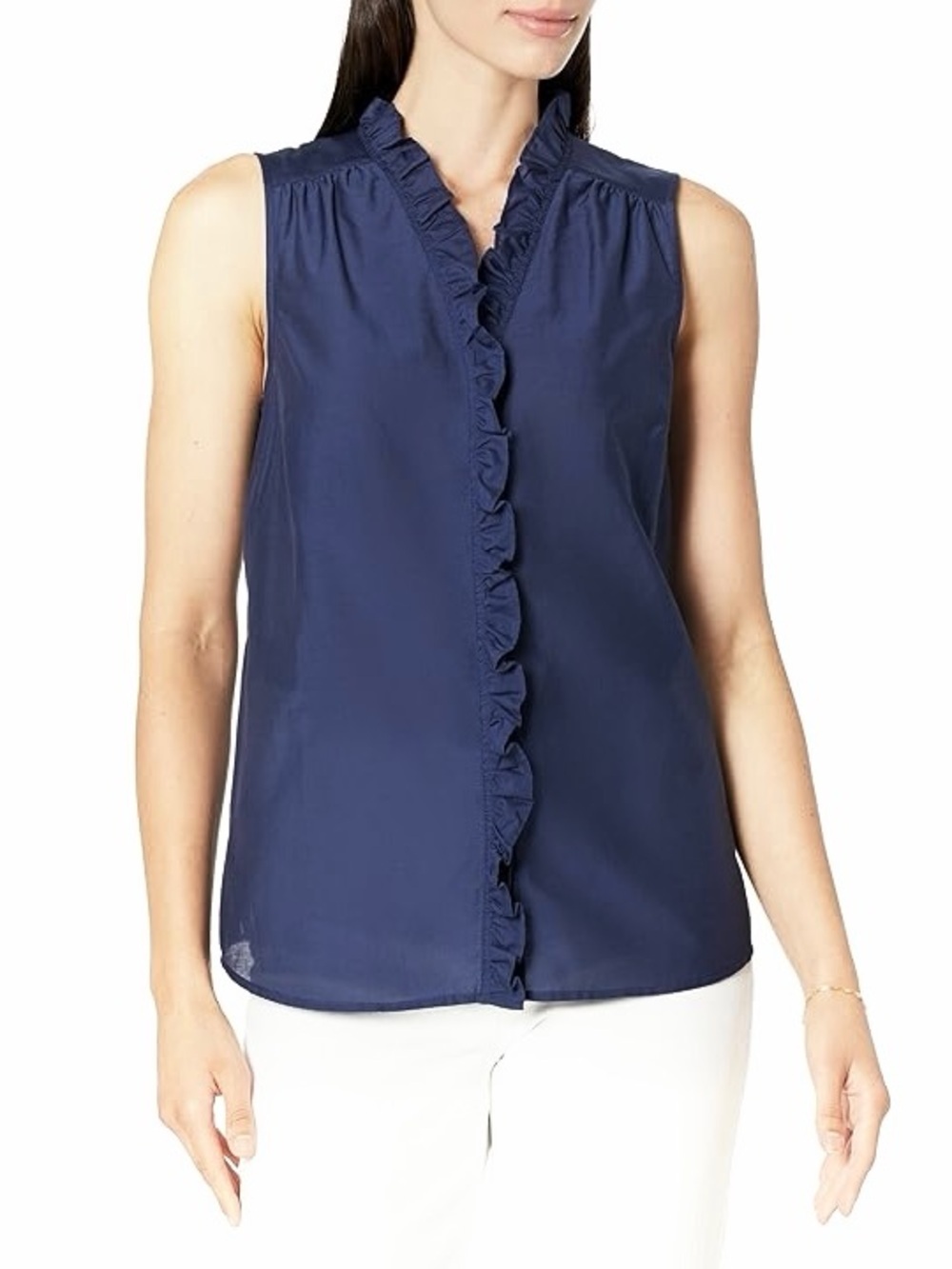 NWT Tommy Bahama Agua Amara Navy Cotton Silk Sleeveless Top Voile Size S
